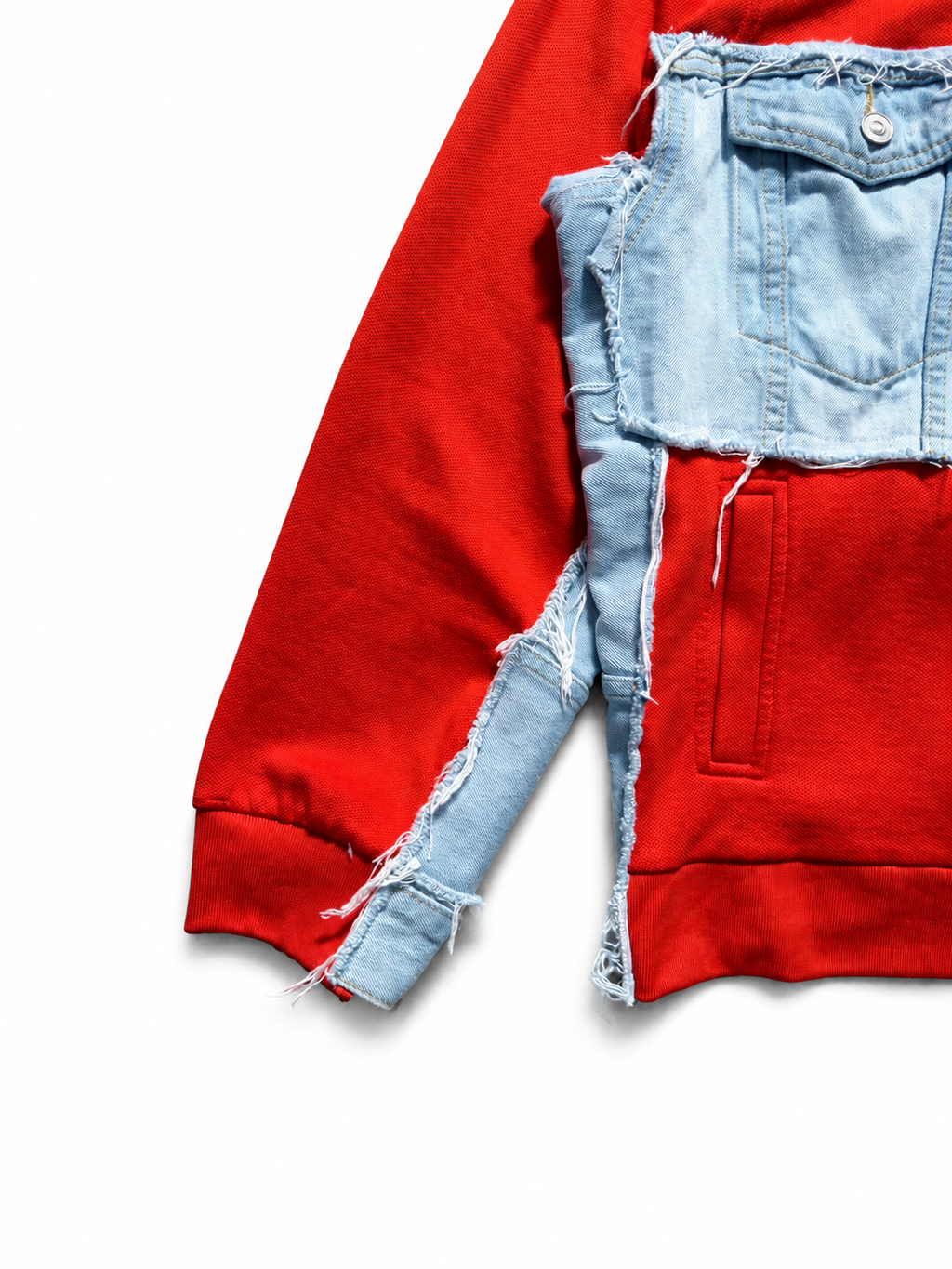 ORANCE/ DENIM  RAW PANEL JACKET