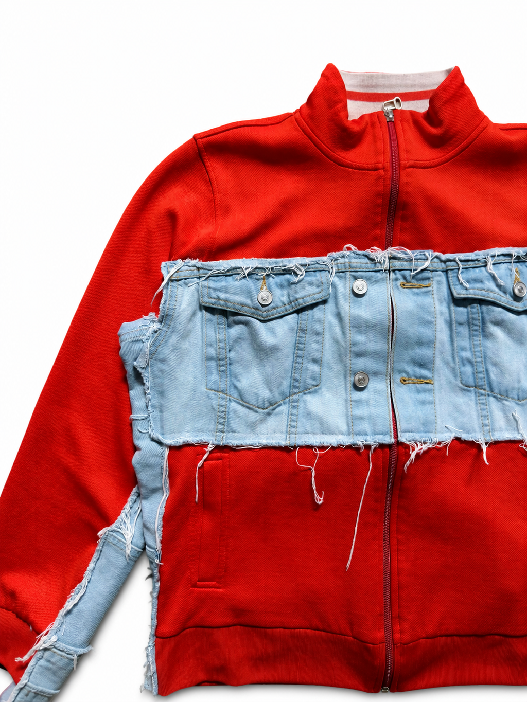 ORANCE/ DENIM  RAW PANEL JACKET