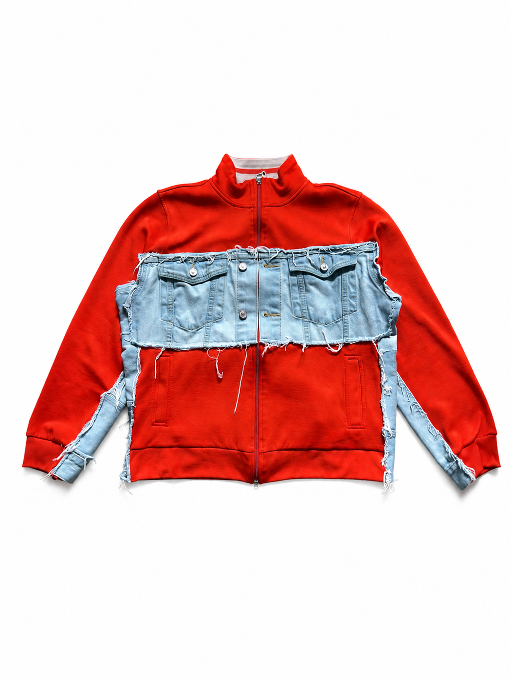 ORANCE/ DENIM  RAW PANEL JACKET