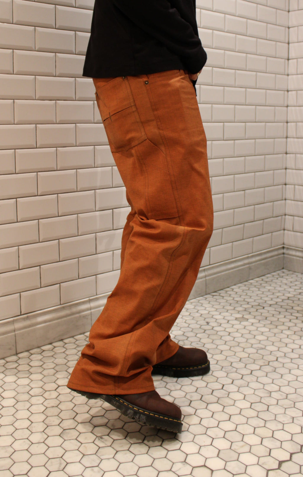 BROWN/ORANCE DENIM JEANS